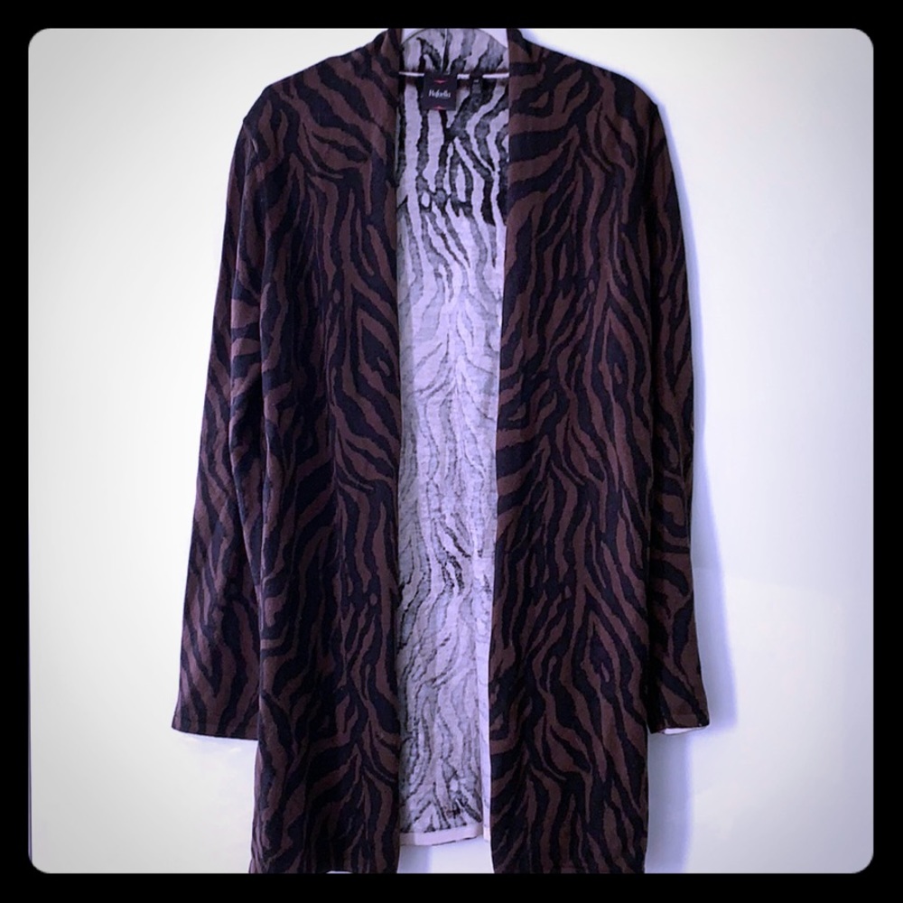 Rafella animal print sweater jacket